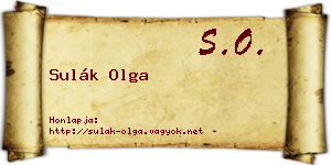 Sulák Olga névjegykártya
