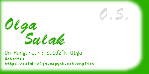 olga sulak business card